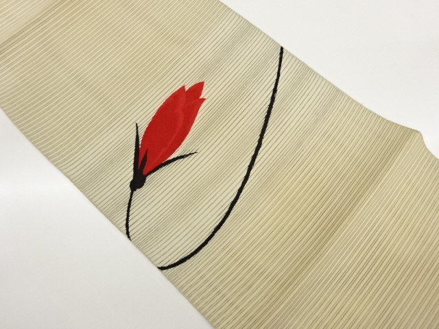 絽綴れ蕾模様織出し名古屋帯